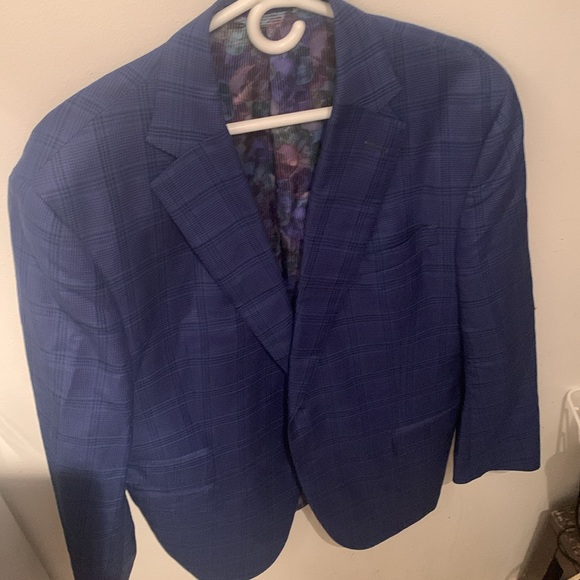 Stunning Blue Patterned Bespoke Mascoangelo Suit Blazer Custom Tailored 48 R - Picture 2 of 9